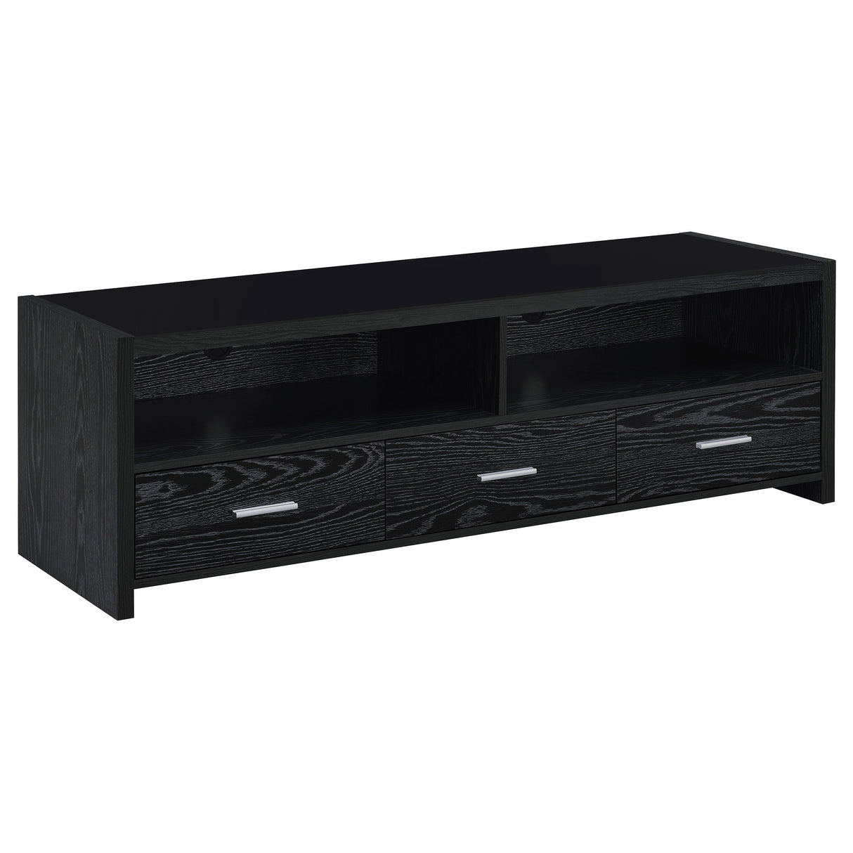 Furniture City Houma - Coaster - Alton 3-drawer Engineered Wood 62-inch TV Stand Black Oak - 700645