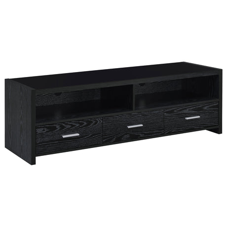 Furniture City Houma - Coaster - Alton 3-drawer Engineered Wood 62-inch TV Stand Black Oak - 700645