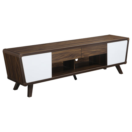 Furniture City Houma - Coaster - Alvin 2-door Engineered Wood 74-inch TV Stand Dark Walnut - 700793