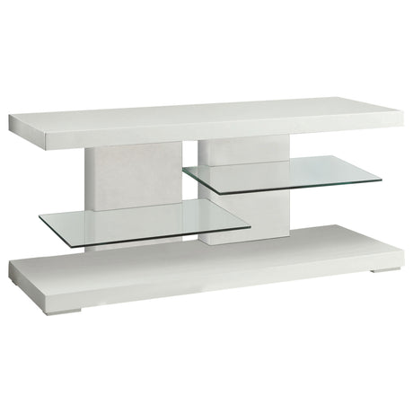 Furniture City Houma - Coaster - Cogswell 2-shelf Wood 47-inch TV Stand White High Gloss - 700824