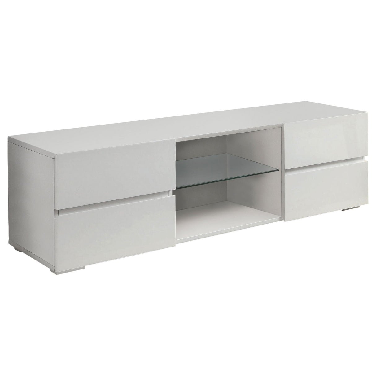 Furniture City Houma - Coaster - Galvin 4-drawer Wood 55-inch TV Stand White High Gloss - 700825