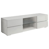 Furniture City Houma - Coaster - Galvin 4-drawer Wood 55-inch TV Stand White High Gloss - 700825