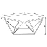 Meryl Square Faux Marble Top Coffee Table White and Gold