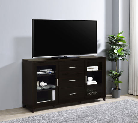 Lewes 2-door Engineered Wood 60-inch TV Stand Cappuccino
