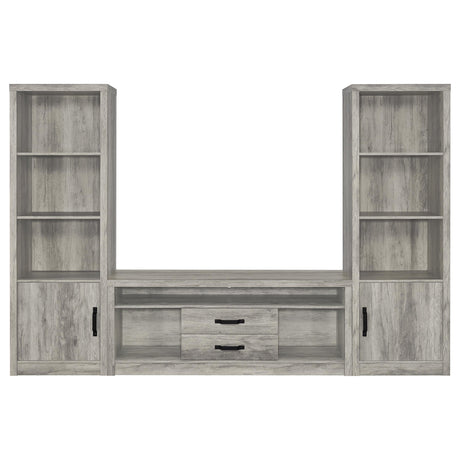 Burke 3-piece 59-inch TV Entertainment Center Grey Driftwood