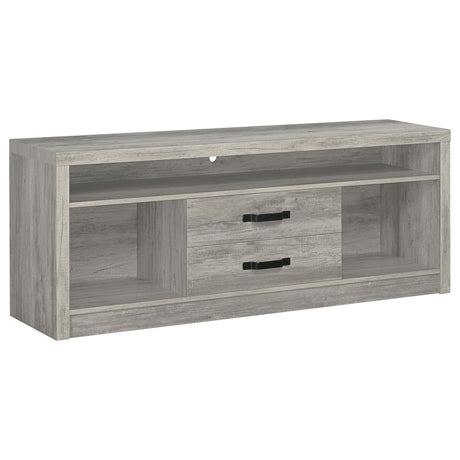 Furniture City Houma - Coaster - Burke 2-drawer Engineered Wood 59-inch TV Stand Grey Driftwood - 701024