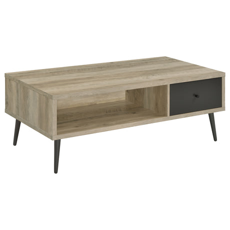 Furniture City Houma - Coaster - Welsh 1-drawer Engineered Wood Coffee Table Distressed Pine - 701038