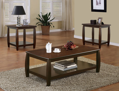 Furniture City Houma - Coaster - Dixon 3-piece Rectangular Wood Coffee Table Set Espresso - 701078-S3