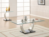 Furniture City Houma - Coaster - Pruitt 2-piece Coffee and End Table Set Satin Silver - 701238-S2