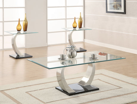 Furniture City Houma - Coaster - Pruitt 3-piece Coffee and End Table Set Satin Silver - 701238-S3