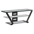 Furniture City Houma - Coaster - Donlyn 2-tier Metal 50-inch TV Stand with Glass Shelves Black - 701370