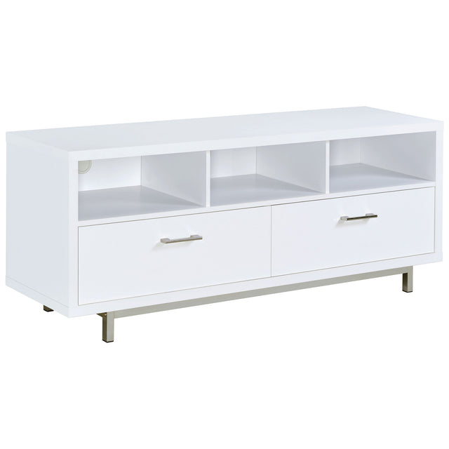 Furniture City Houma - Coaster - Casey 2-drawer Engineered Wood 60-inch TV Stand White - 701972