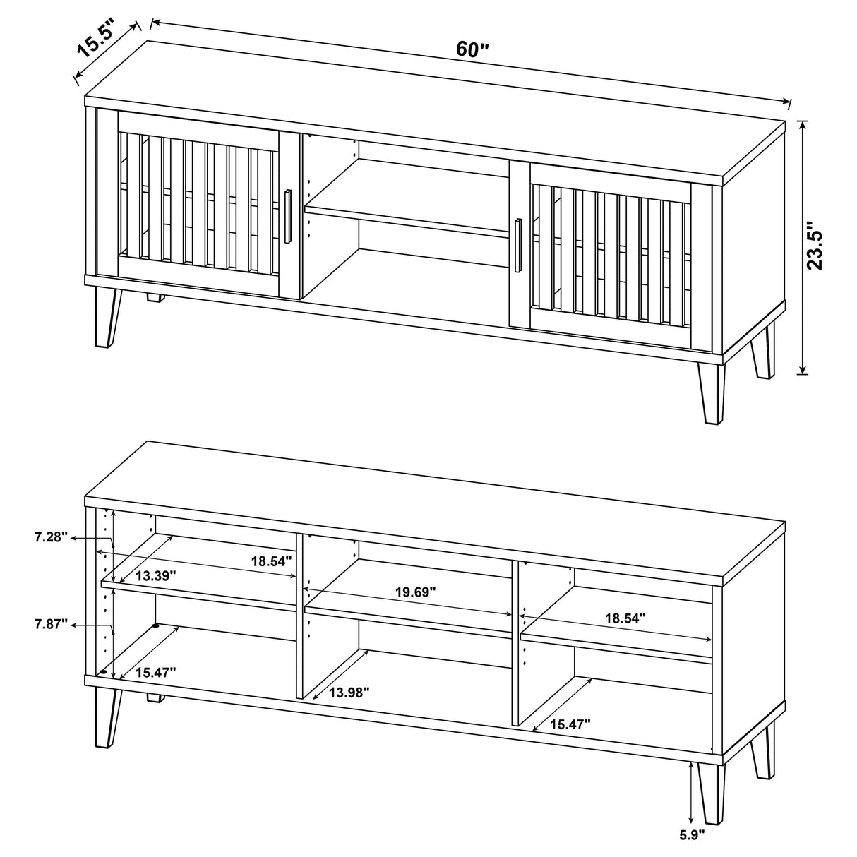 Sedona 2-door Engineered Wood 60-inch TV Stand Dark Pine