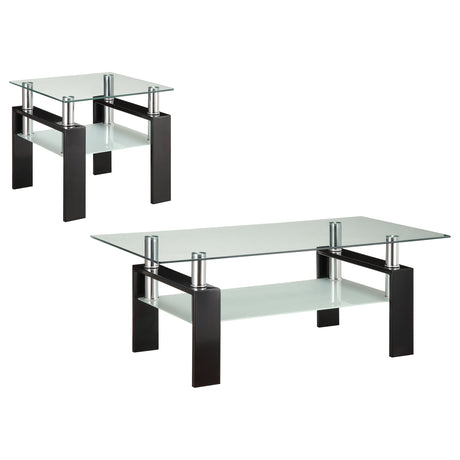 Furniture City Houma - Coaster - Dyer 2-piece Rectangular Coffee and End Table Set Black - 702288-S2