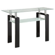 Furniture City Houma - Coaster - Dyer Rectangular Glass Top Entryway Sofa Console Table Black - 702289