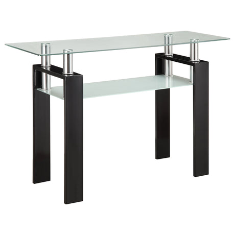 Furniture City Houma - Coaster - Dyer Rectangular Glass Top Entryway Sofa Console Table Black - 702289