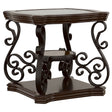 Furniture City Houma - Coaster - Laney 1-shelf Glass Top Rectangular End Table Deep Merlot - 702447