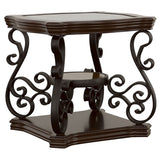 Furniture City Houma - Coaster - Laney 1-shelf Glass Top Rectangular End Table Deep Merlot - 702447