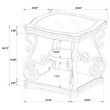 Laney 1-shelf Glass Top Rectangular End Table Deep Merlot