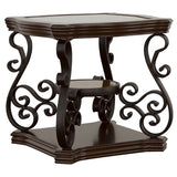 Laney 3-piece Glass Top Coffee and End Table Set Dark Merlot