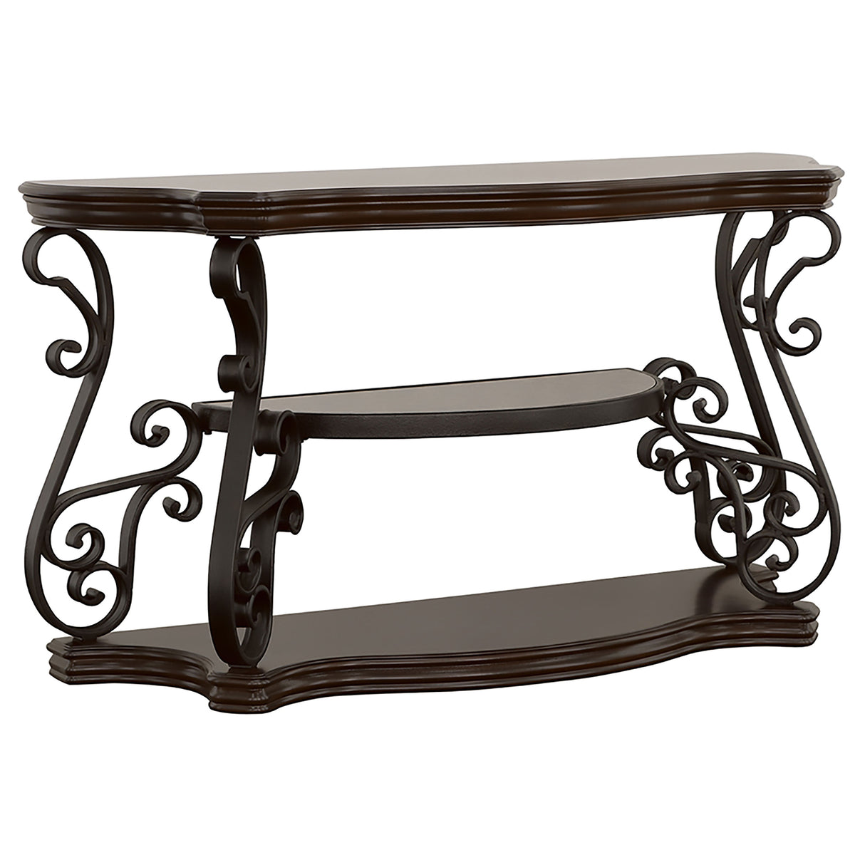 Furniture City Houma - Coaster - Laney Scrollwork Entryway Sofa Console Table Deep Merlot - 702449