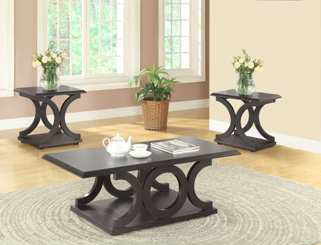 Furniture City Houma - Coaster - Shelly 3-piece Coffee and End Table Set Cappuccino - 703148-S3