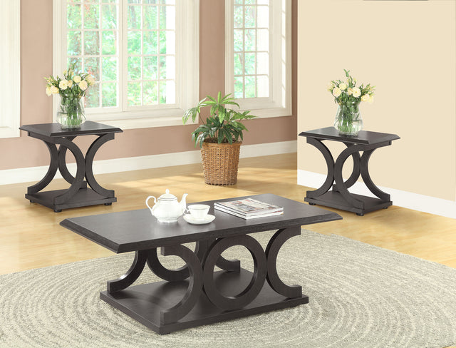 Furniture City Houma - Coaster - Shelly 3-piece Coffee and End Table Set Cappuccino - 703148-S3