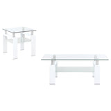 Furniture City Houma - Coaster - Dyer 2-piece Rectangular Coffee and End Table Set White - 703438-S2