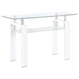 Furniture City Houma - Coaster - Dyer Rectangular Glass Top Entryway Sofa Console Table White - 703439