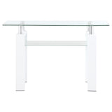 Dyer Rectangular Glass Top Entryway Sofa Console Table White