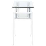 Dyer Rectangular Glass Top Entryway Sofa Console Table White