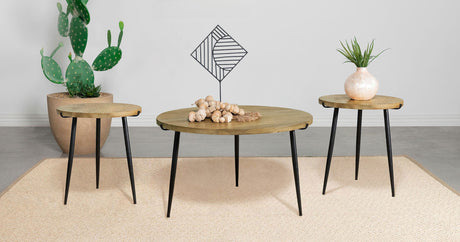 Furniture City Houma - Coaster - Pilar 3-piece Solid Wood Coffee and End Table Set Natural - 703608-S3