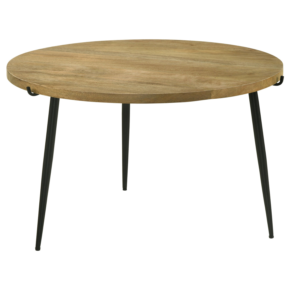 Furniture City Houma - Coaster - Pilar Round Solid Wood Top Coffee Table Natural and Black - 703608