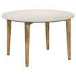 Furniture City Houma - Coaster - Aldis Round Marble Top Coffee Table White and Natural - 703718