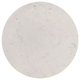 Aldis Round Marble Top Coffee Table White and Natural