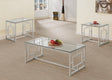 Furniture City Houma - Coaster - Merced 3-piece Rectangular Coffee and End Table Set Nickel - 703738-S3