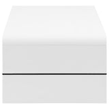 Airell Rectangular Coffee Table with Shelf White High Gloss