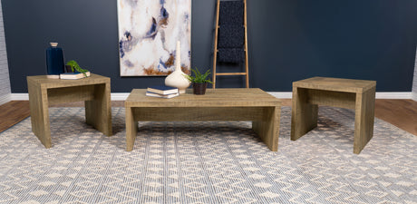 Furniture City Houma - Coaster - Lynette 3-piece Rectangular Coffee and End Table Set Mango - 704128-S3