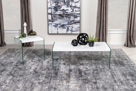 Furniture City Houma - Coaster - Opal 2-piece Coffee and End Table Set White High Gloss - 704148-S2