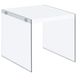 Opal 3-piece Coffee and End Table Set White High Gloss