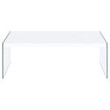 Opal Rectangular Glass Frame Coffee Table White High Gloss