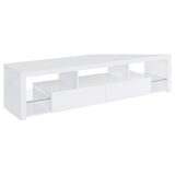 Furniture City Houma - Coaster - Jude 2-drawer Engineered Wood 71-inch TV Stand High Gloss White - 704251