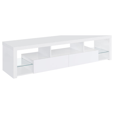 Furniture City Houma - Coaster - Jude 2-drawer Engineered Wood 71-inch TV Stand High Gloss White - 704251