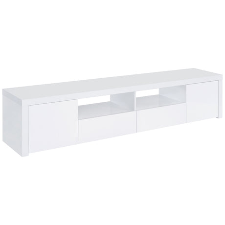 Furniture City Houma - Coaster - Jude 2-door Engineered Wood 79-inch TV Stand High Gloss White - 704262