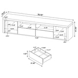 Jude 2-door Engineered Wood 79-inch TV Stand High Gloss White