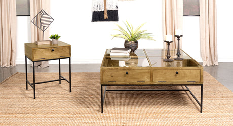 Furniture City Houma - Coaster - Stephie 2-piece Square Coffee and End Table Set Honey Brown - 704698-S2