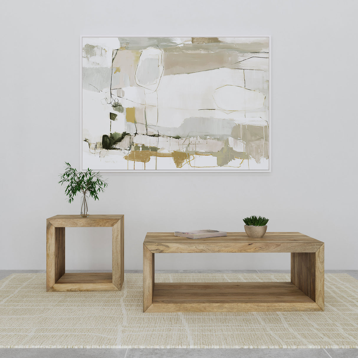 Furniture City Houma - Coaster - Benton 2-piece Solid Mango Coffee and End Table Set Natural - 704838-S2
