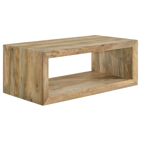 Furniture City Houma - Coaster - Benton Rectangular Solid Wood Coffee Table Natural - 704838