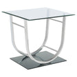 Furniture City Houma - Coaster - Danville Square U-Shaped Glass Top Side End Table Chrome - 704987