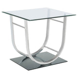 Furniture City Houma - Coaster - Danville Square U-Shaped Glass Top Side End Table Chrome - 704987